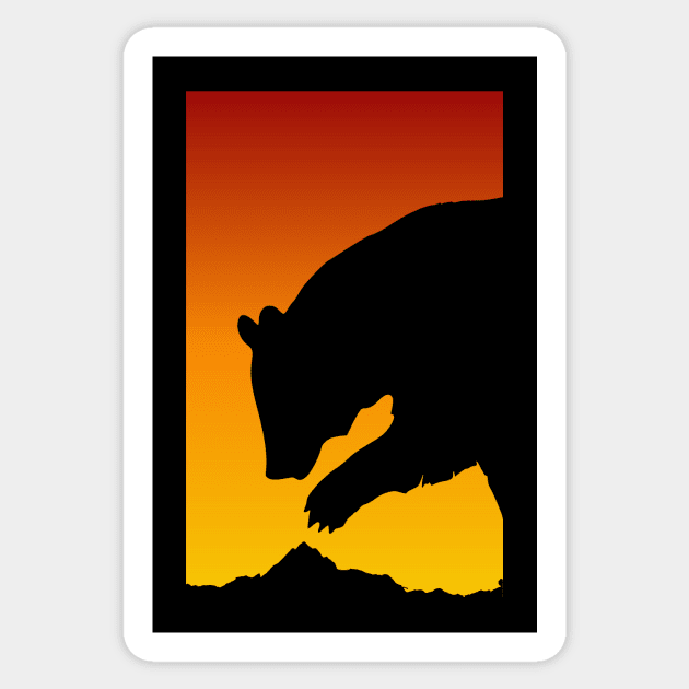 Sunset Bear - Grizzly Bear Black Bear Brown Bear - Bear Lover Gift Sticker by ballhard